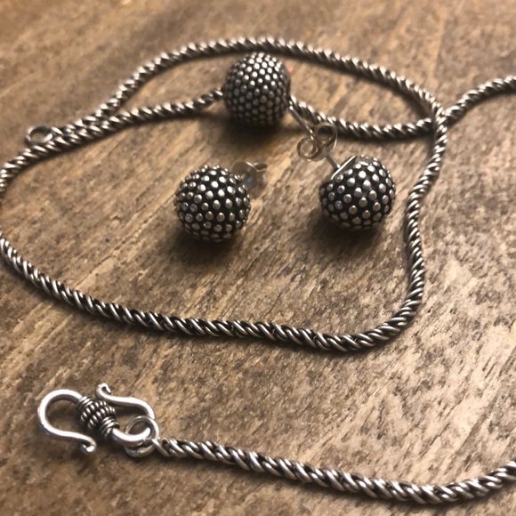 Silpada Popcorn necklace and earring set - Picture 2 of 7